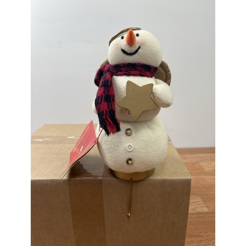 Vintage Hallmark Snowman Angel Plush Stocking Hanger NEW with‎ Tags